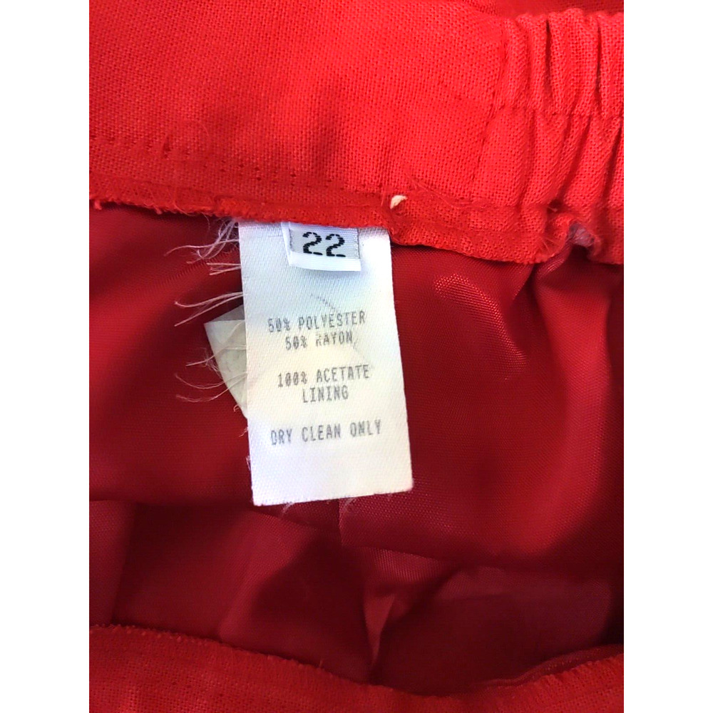 Midi Length Skirt Women's Size 22W Red Business Casual - Picture 4 of 4
